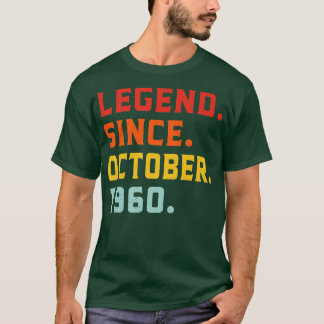T-shirt Légende depuis octobre 1960 62e anniversaire Vinta