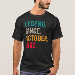T-shirt Légende depuis octobre 1962 60ème Anniversaire 60