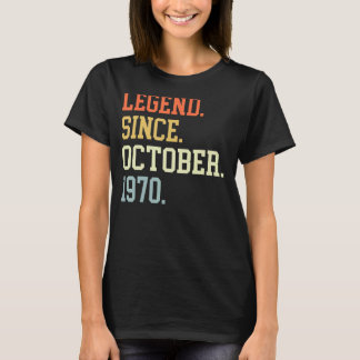 T-shirt Légende Depuis Octobre 1970 Pour Hommes Femmes Oct