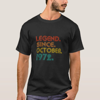 T-shirt Légende depuis octobre 1972 Hommes Femmes Annivers