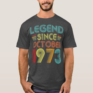 T-shirt Légende depuis octobre 1973 49 Ans 49e anniversair