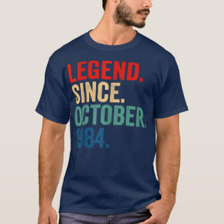 T-shirt Légende depuis octobre 1984 Cadeaux de 38 ans 38e