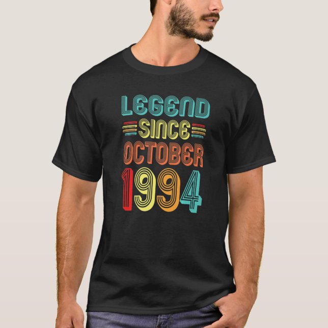 T-shirt Légende depuis octobre 1994 Rétro 28 Ans 28ème (Devant)