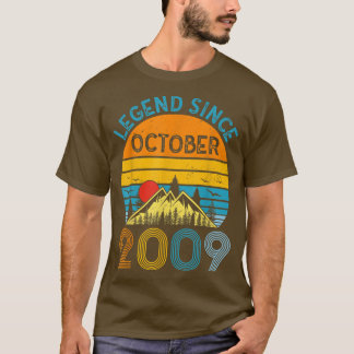 T-shirt Légende depuis octobre 2009 13 ans Vintage 13t