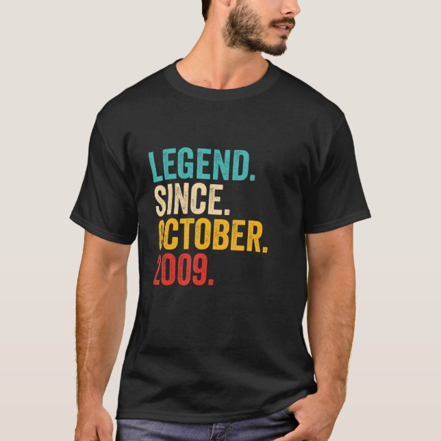 T-shirt Légende depuis octobre 2009 13e anniversaire 13 an (Devant)