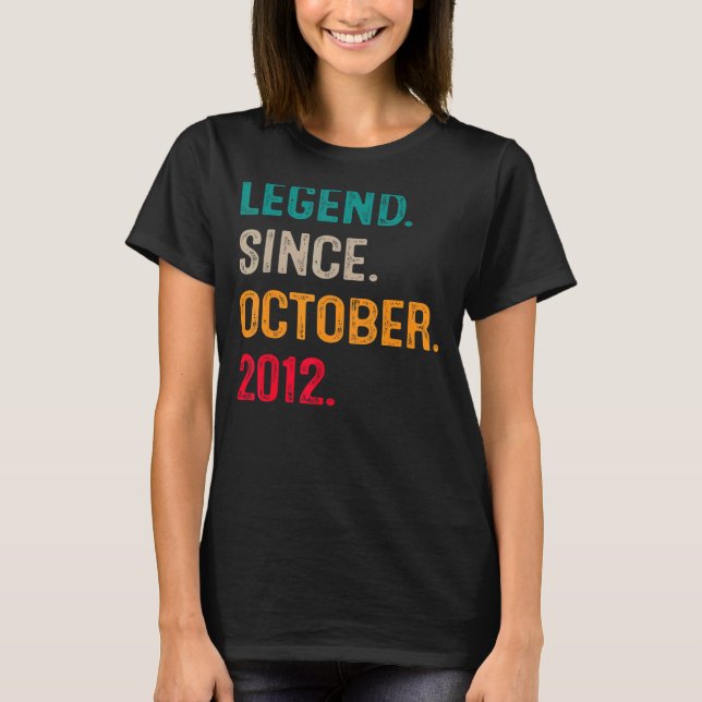 T-shirt Légende depuis octobre 2012 10ème Anniversaire 10  (Devant)