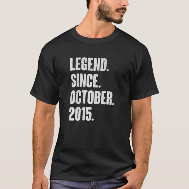 T-shirt Légende depuis octobre 2015 7 ans 7e anniversaire (Devant)