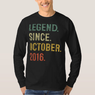 T-shirt Légende depuis octobre 2016 6e anniversaire 6 ans