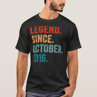 T-shirt Légende depuis octobre 2016 6e anniversaire 6 ans