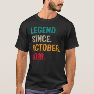 T-shirt Légende depuis octobre 2018 4e anniversaire 4 ans 
