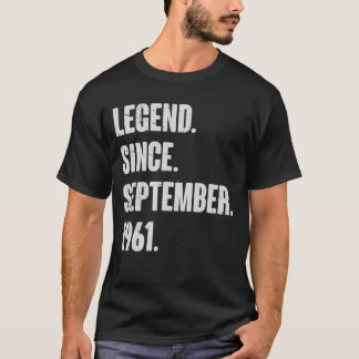T-shirt Légende depuis septembre 1961 61 ans 61e Bir