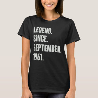 T-shirt Légende depuis septembre 1961 61 ans 61e Bir