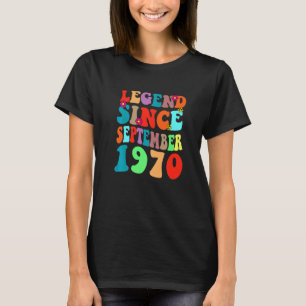 T-shirt Légende depuis septembre 1970 Vintage Anniversaire