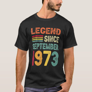 T-shirt Légende depuis septembre 1973 49e anniversaire 49