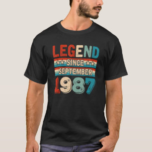 T-shirt Légende depuis septembre 1987 Retro 35 ans 35e