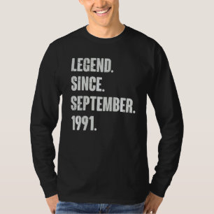 T-shirt Légende depuis septembre 1991 31 ans 31e oiseau