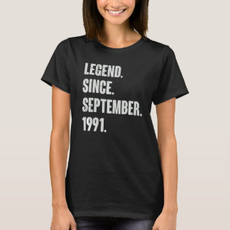 T-shirt Légende depuis septembre 1991 31 ans 31e oiseau