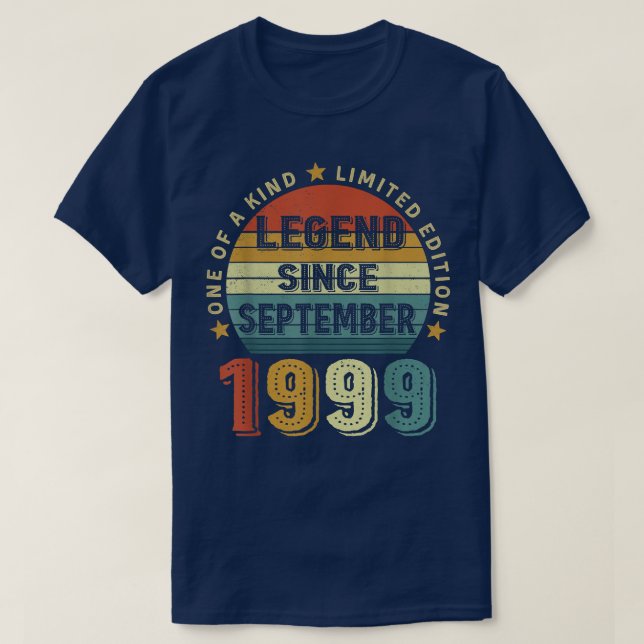 T-shirt Légende depuis septembre 1999 23e anniversaire 23  (Design devant)