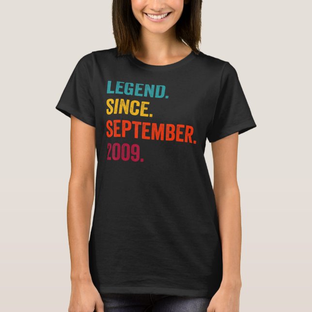 T-shirt Légende depuis septembre 2009 13e anniversaire 13  (Devant)