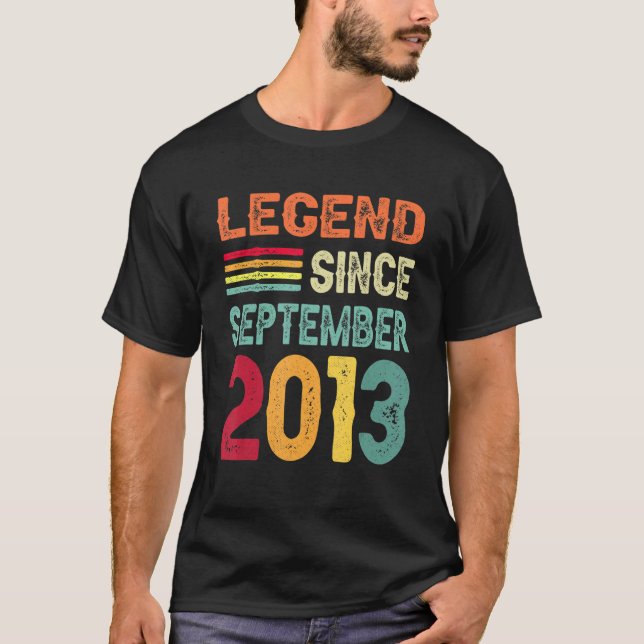 T-shirt Légende depuis septembre 2013 9e anniversaire 9 an (Devant)