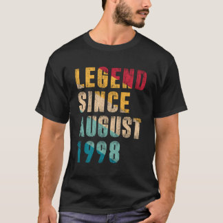 T-shirt Légende Des Cadeaux De 25 Ans Depuis Août 1998 25E