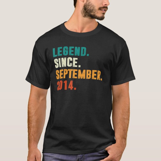 T-shirt Légende du cadeau vieux de 8 ans depuis septembre  (Devant)