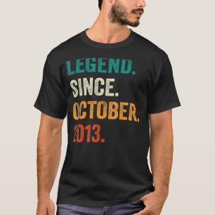 T-shirt Légende du cadeau vieux de 9 ans depuis octobre 20