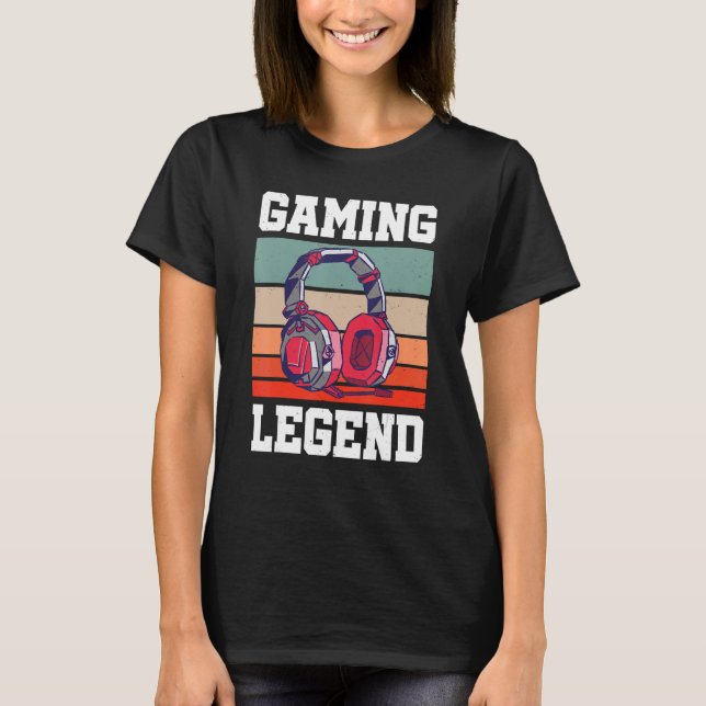 T-shirt Légende du jeu Retro Video Joueur Console Pc G (Devant)