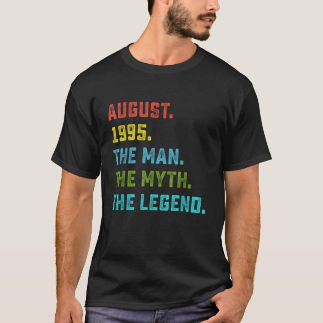 T-shirt Légende du mythe masculin août 1995 28e anniversai (Devant)