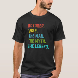 T-shirt Légende du mythe masculin octobre 1982 40e anniver
