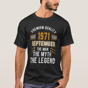 T-shirt Légende du mythe masculin septembre 1971 52e anniv