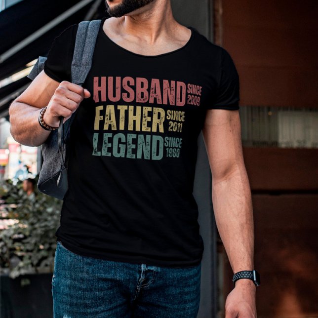 T-shirt Légende du père du mari depuis (Créateur téléchargé)