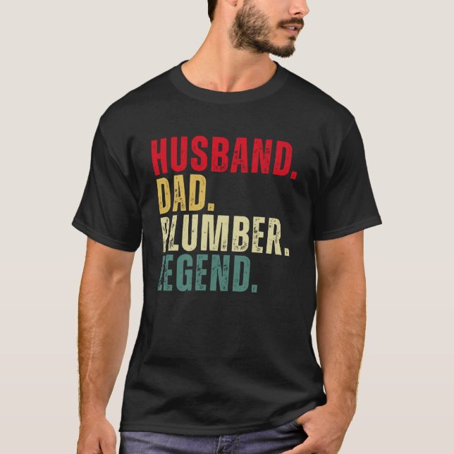 T-shirt Légende du plombier papa du mari (Devant)