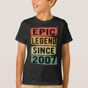 T-shirt Légende Épique Depuis 2007 Vintage Cadeau d'annive
