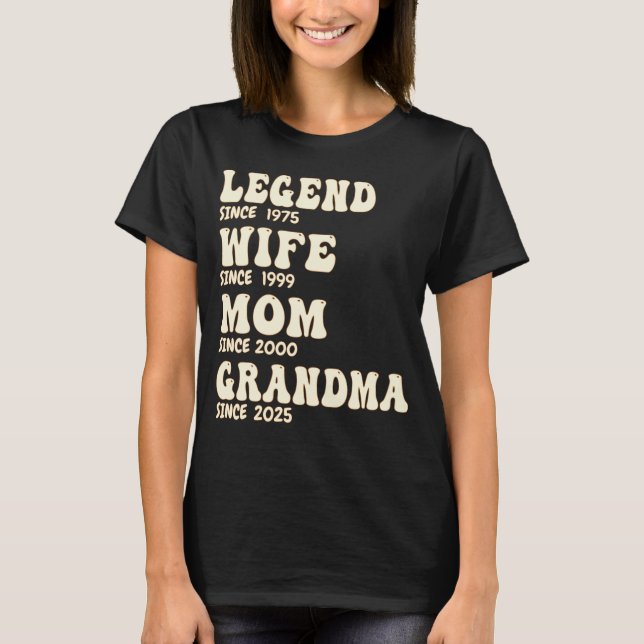 T-shirt Légende Femme Maman Grand-mère Personnalisé depuis (Devant)