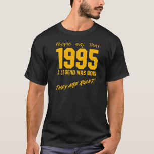 T-shirt Légende Né 1995 Anniversaire Vintage Célébration