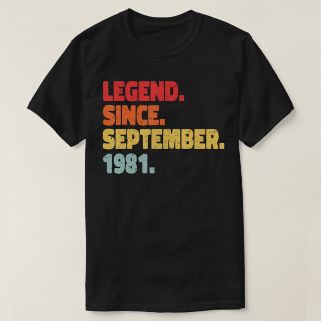 T-shirt Légende Née Septembre 1981 (Design devant)