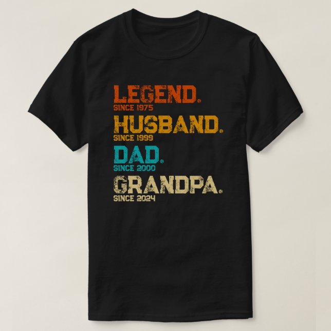 T-shirt Légende personnalisée Mari papa grand-père depuis  (Design devant)