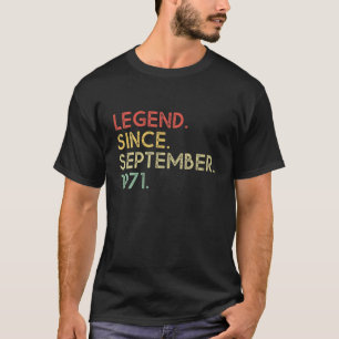 T-shirt Légende Septembre 1971 50E Anniversaire Décoration
