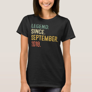 T-shirt Légende vieille de 4 ans depuis septembre 2018 4e 