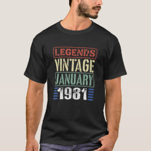 T-shirt Légende Vintage Janvier 1981 Funny Birthday Party