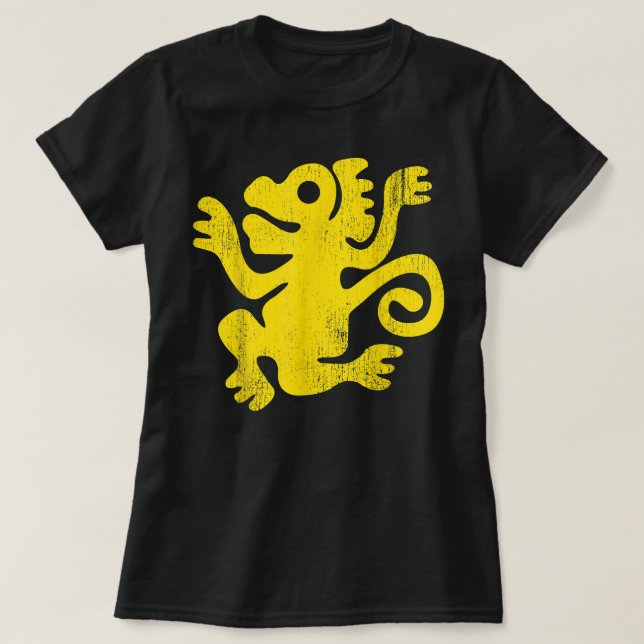 T-shirt Légendes Du Temple Caché Monkey Vert Graphique  (Design devant)