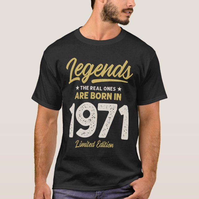 T-shirt Légendes Né en 1971 - 51e anniversaire Retro Class (Devant)