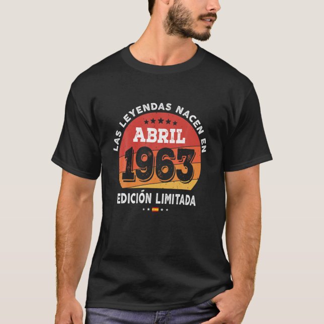 T-shirt Légendes Né En Avril 1963 59E Anniversaire 59 Ans (Devant)