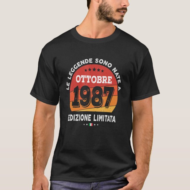 T-shirt Légendes Nées En Octobre 1987 35e Anniversaire 35  (Devant)