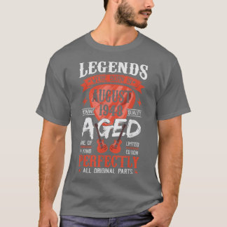 T-shirt Legends Were Born in August 1948Guitar Pick Guitar