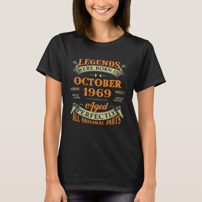 T-shirt Legends Were Born In October 1969 (Devant)