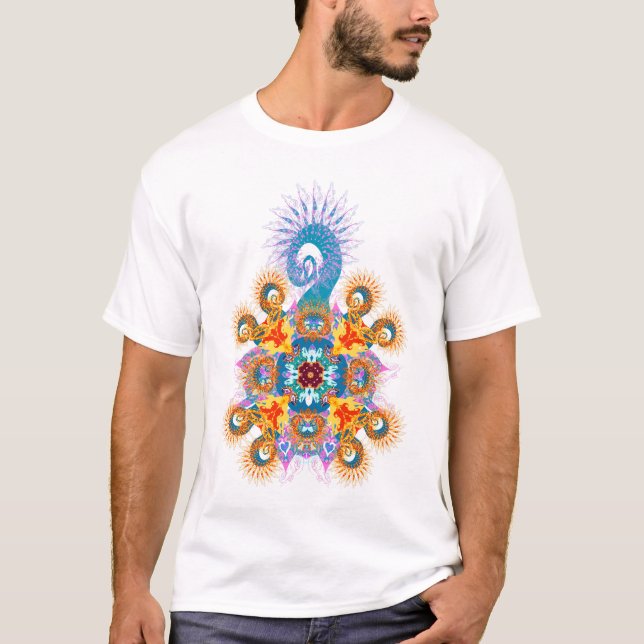 T-shirt léger de Ganesh de fractale (Devant)