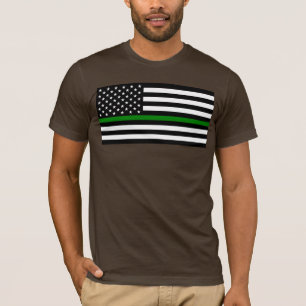 T-shirt Légère ligne verte : Anciens combattants patriotiq