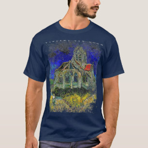 T-shirt L'Église Des Mens À Auverssuroise Van Gogh Peint